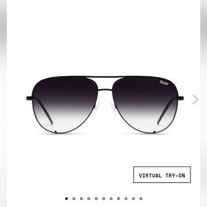 Quay Black Oversized Aviator Sunglasses